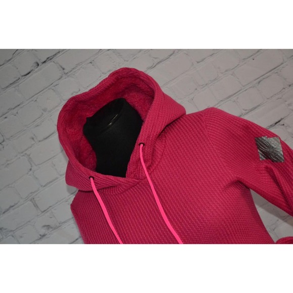 46239-a Spyder Fleece Hoodie Pullover Front Pockets Pink Size XS Womens - Picture 1 of 9